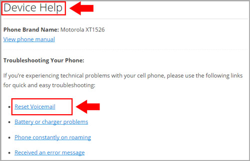 reset the voicemail in your Q Link phone